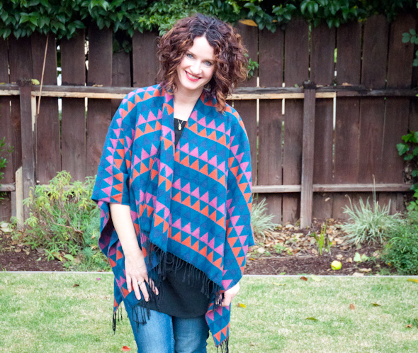 what i wore {colorful poncho}