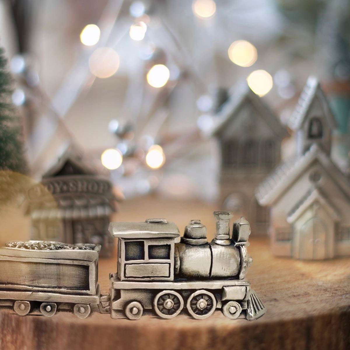 Winter Wonderland Express Train and Coal Car Set (Pewter)