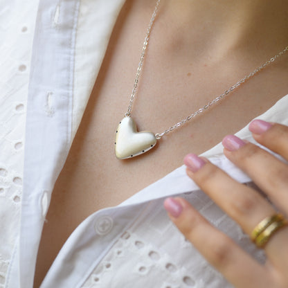 Inside My Heart Hidden Message Necklace-scalloped (Sterling Silver & Gold Plated)