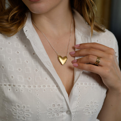 Inside My Heart Hidden Message Necklace-laurel (Sterling Silver & Gold Plated)