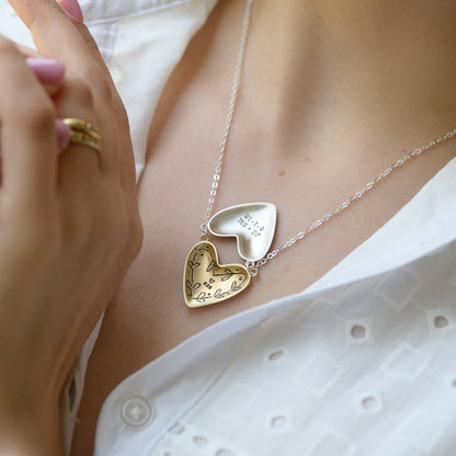 Inside My Heart Hidden Message Necklace-laurel (Sterling Silver & Gold Plated)