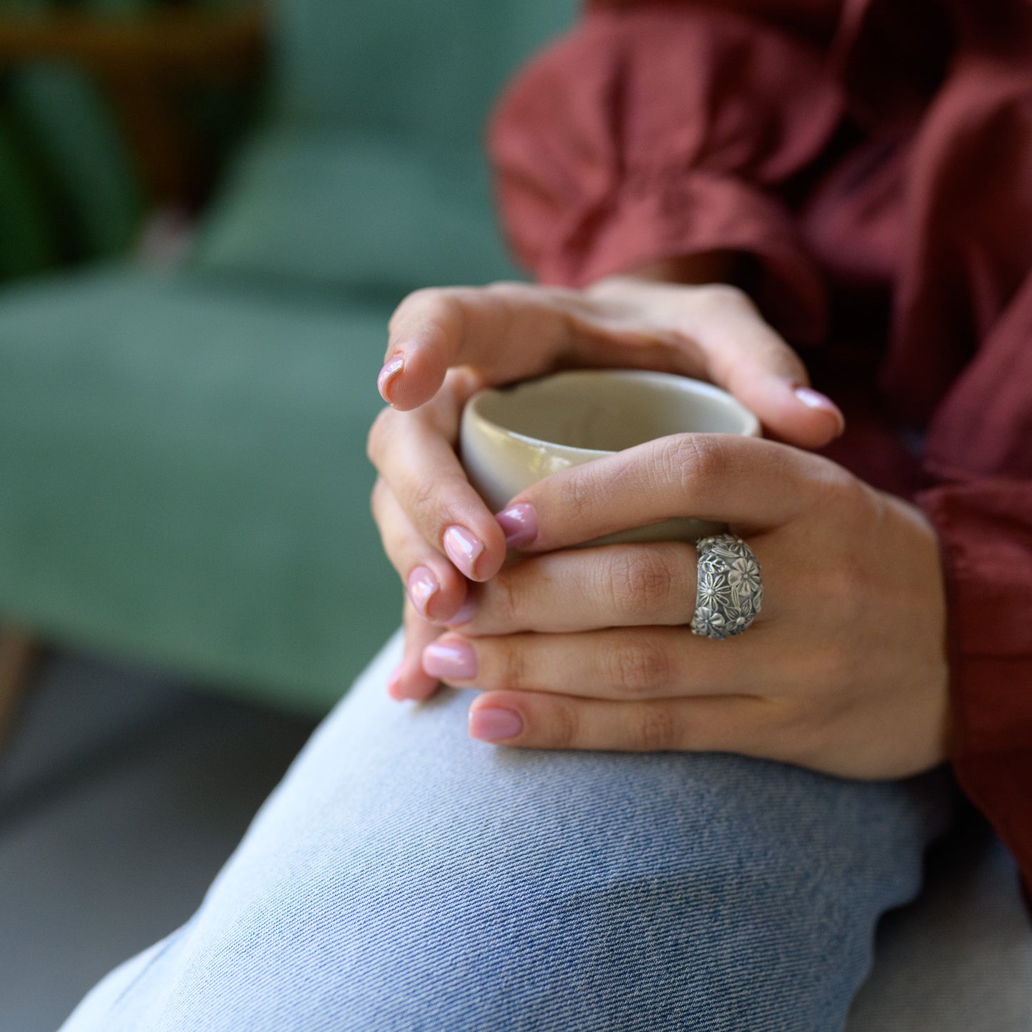 Vintage Florals Statement Ring  (Sterling Silver)