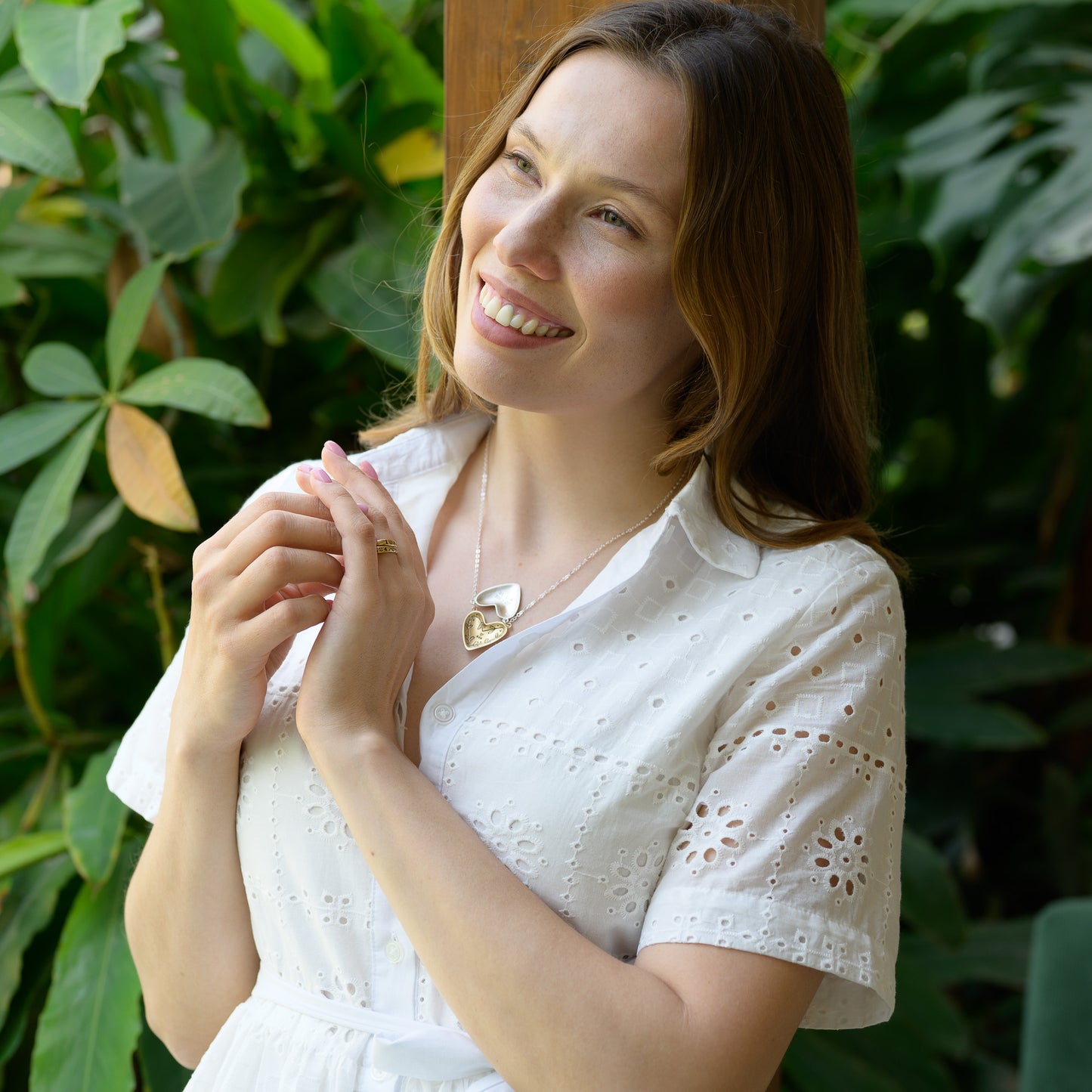 Inside My Heart Hidden Message Necklace-scalloped (Sterling Silver & Gold Plated)