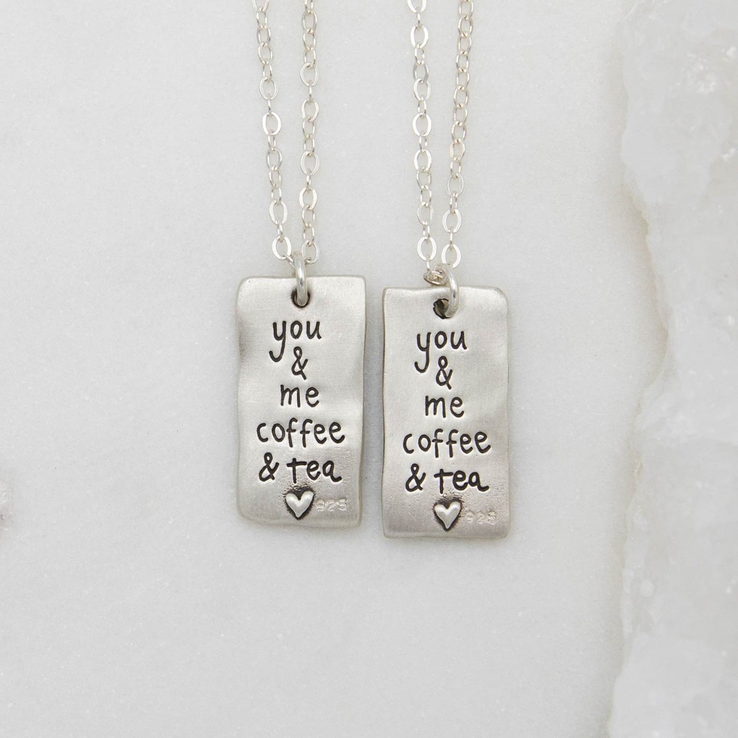 Coffee And Tea Necklace Set (Sterling Silver)