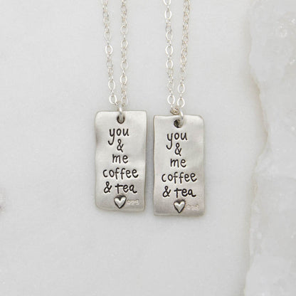 Coffee And Tea Necklace Set (Sterling Silver)
