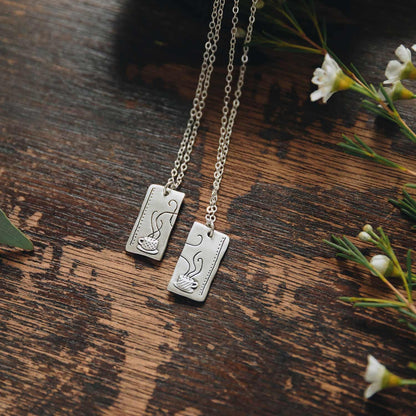Coffee And Tea Necklace Set (Sterling Silver)
