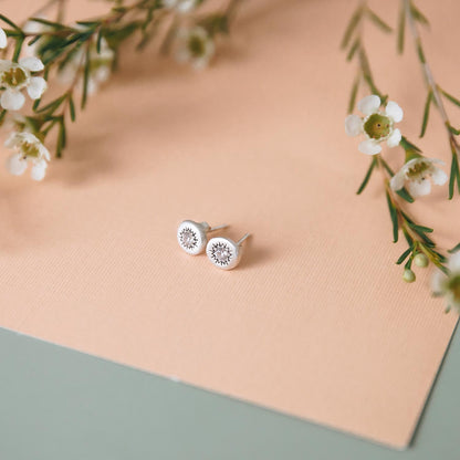 Sunburst Stud Earrings (Sterling Silver)