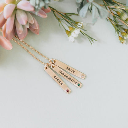 Bezel Birthstone Necklace (14K Yellow Gold)