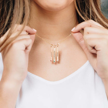 Bezel Birthstone Necklace (14K Yellow Gold)