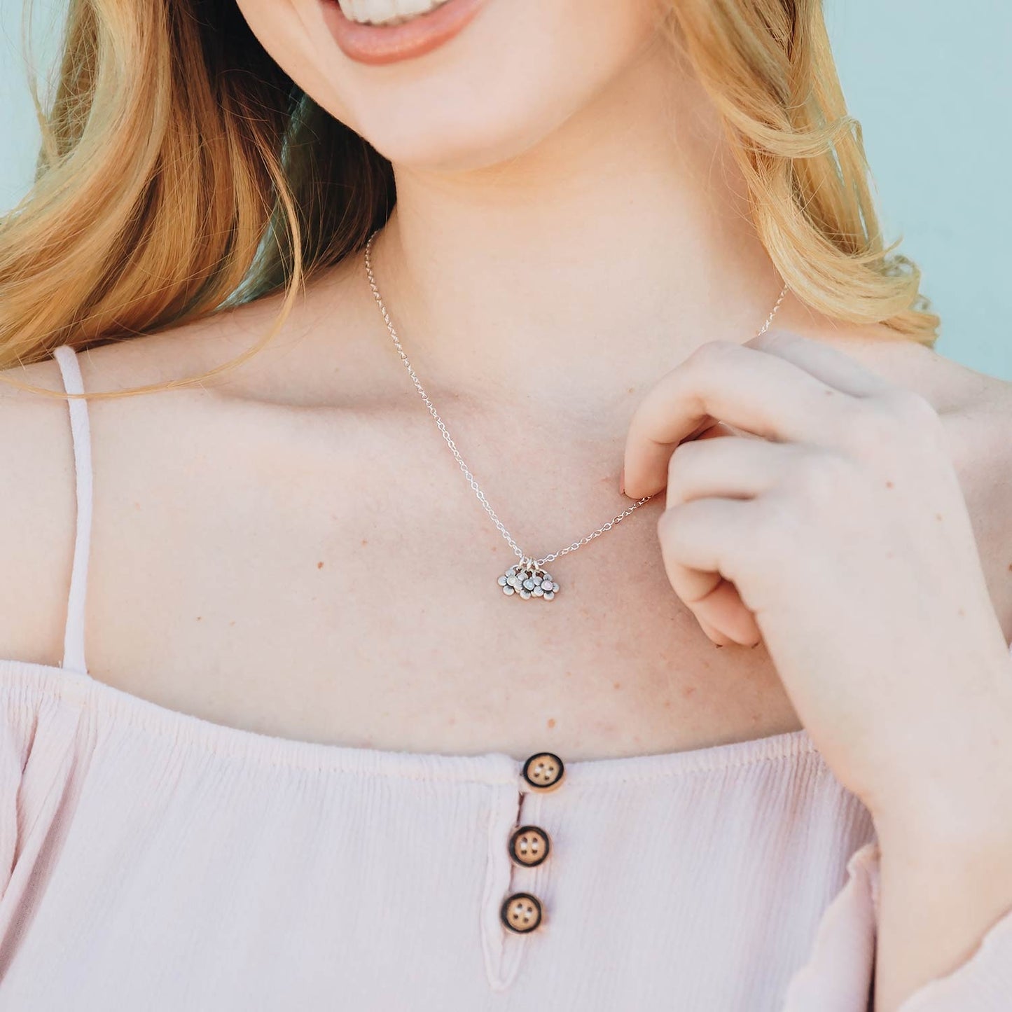 Birthstone Bloom Necklace (Sterling Silver)