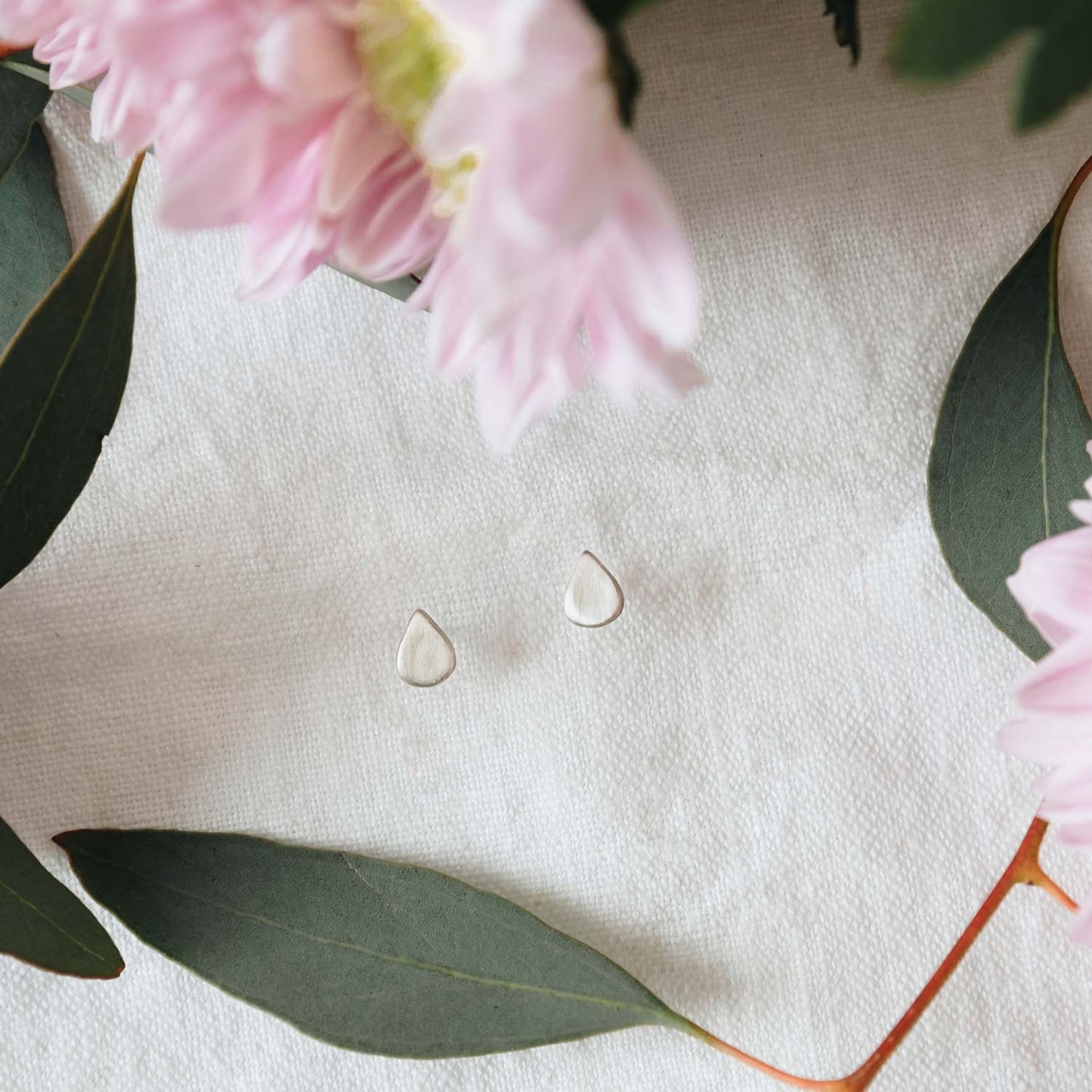 Raindrop Stud Earrings (Sterling Silver)