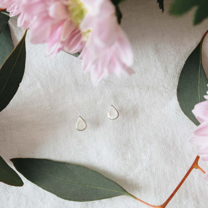 Raindrop Stud Earrings (Sterling Silver)