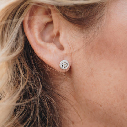 Sunburst Stud Earrings (Sterling Silver)