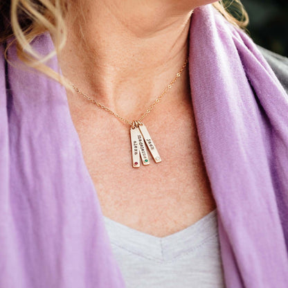 Bezel Birthstone Necklace (14K Yellow Gold)