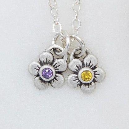 Birthstone Bloom Necklace (Sterling Silver)