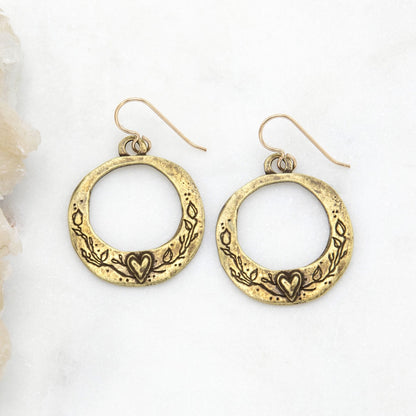 Let Love Grow Hoop Earrings (Gold Plated)