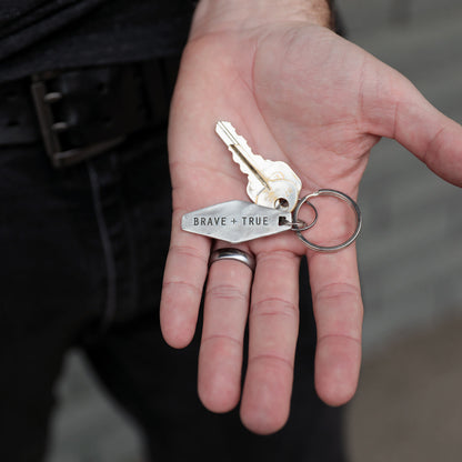 Brave + True Key Ring (Pewter)