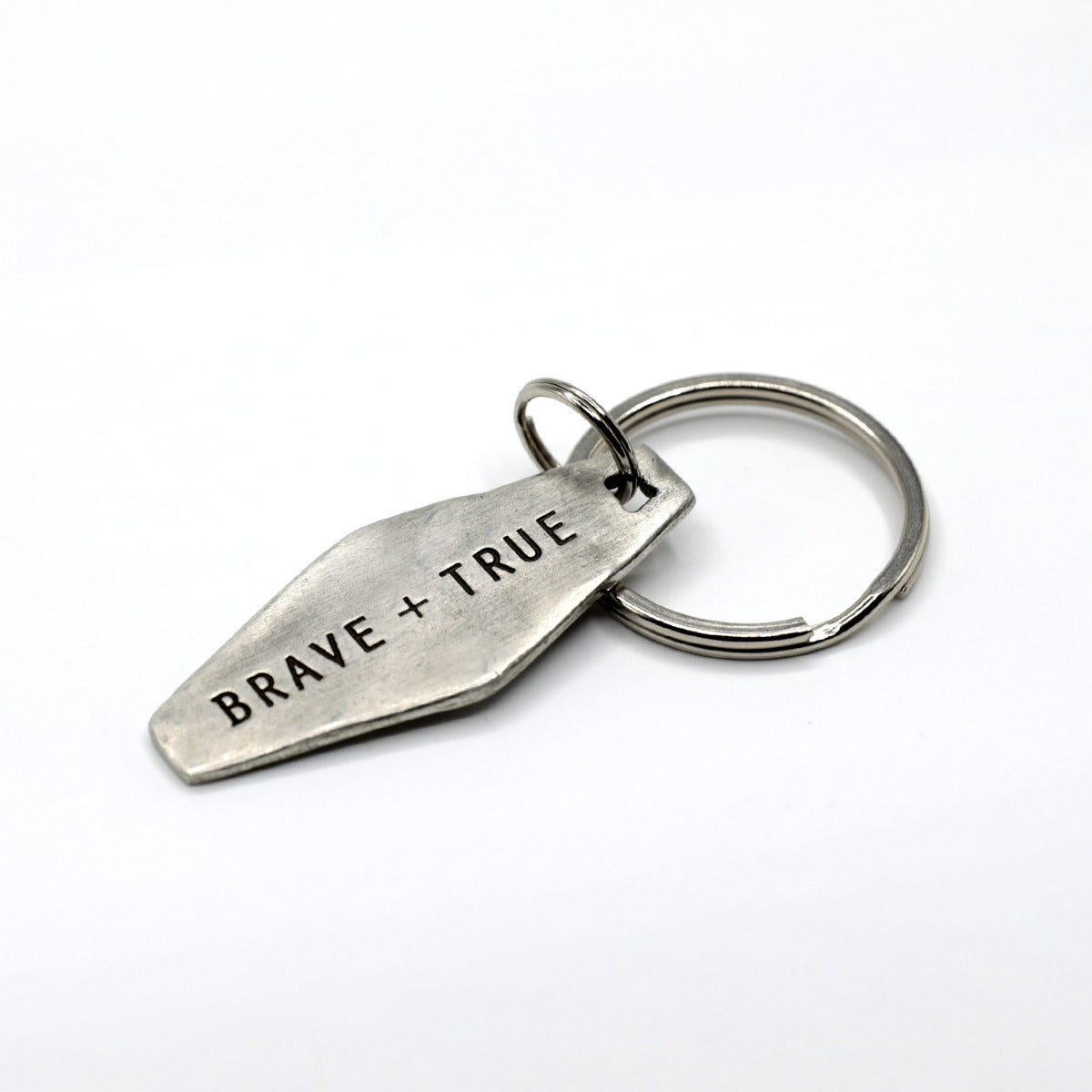 Brave + True Key Ring (Pewter)