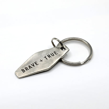 Brave + True Key Ring (Pewter)