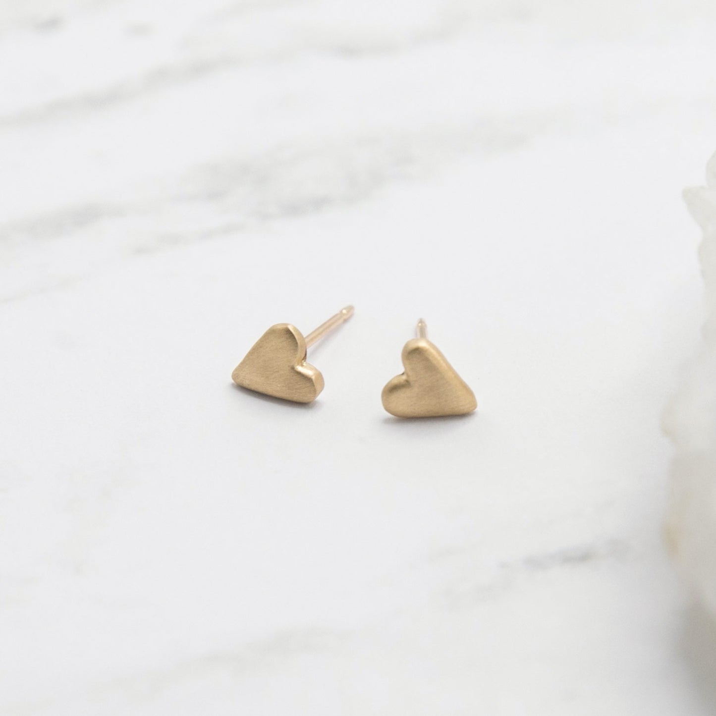 Tiny Heart Stud Earrings (Gold Plated)