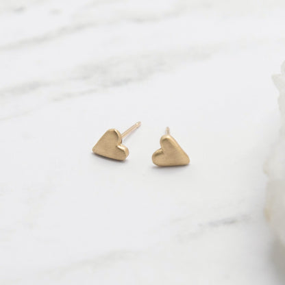 Tiny Heart Stud Earrings (Gold Plated)