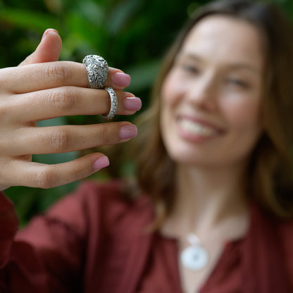 Vintage Florals Statement Ring  (Sterling Silver)