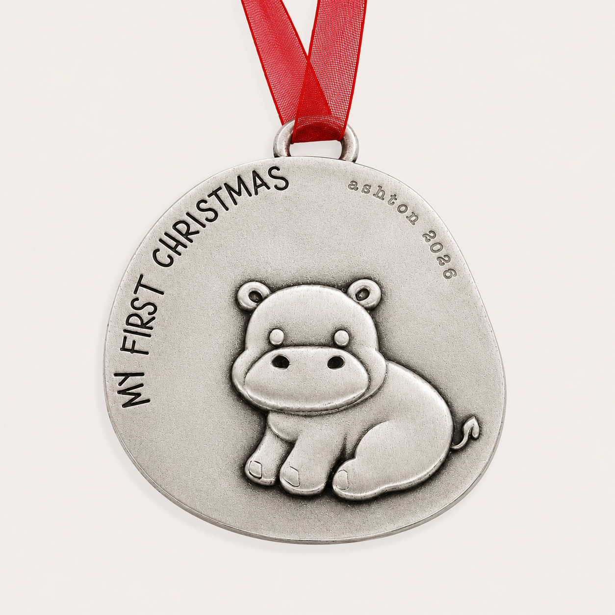 Happy Hippo First Christmas Ornament (Pewter) - Lisa Leonard Designs