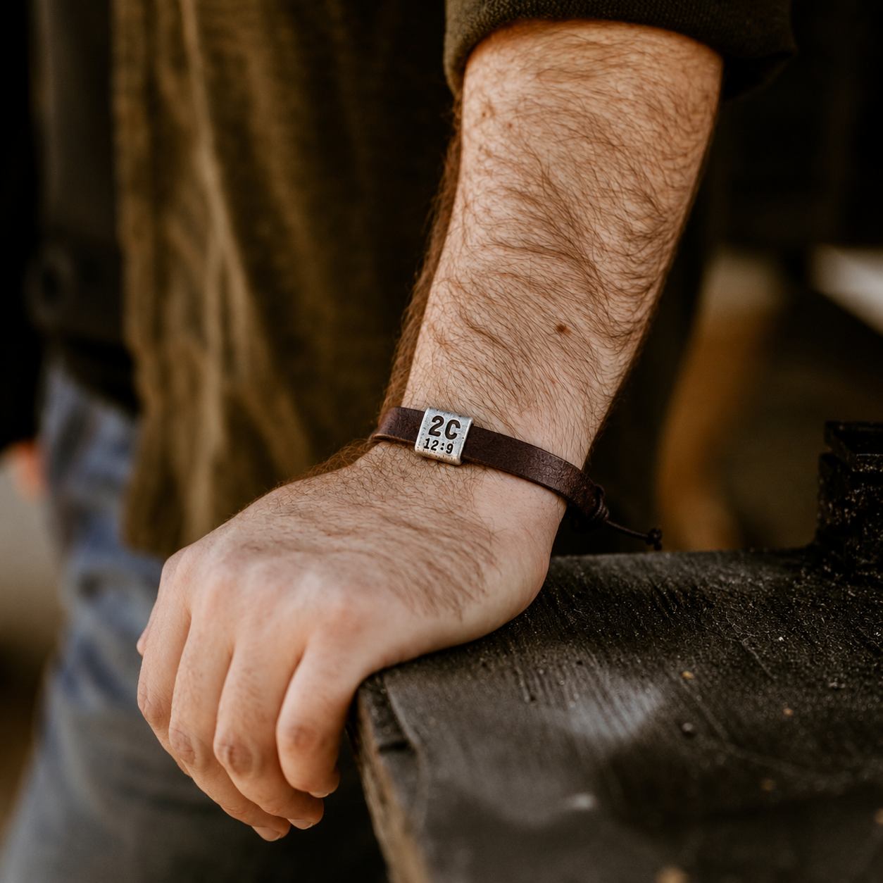 Equitable Leather Verse Bracelet (Brown, Pewter) - Lisa Leonard Designs