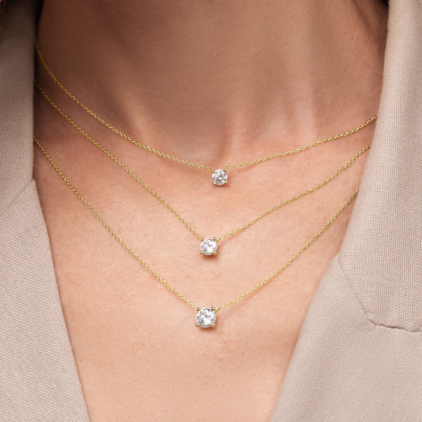 You are a Light Diamond Solitaire Pendant Necklace 0.75ct (14K Solid Gold)