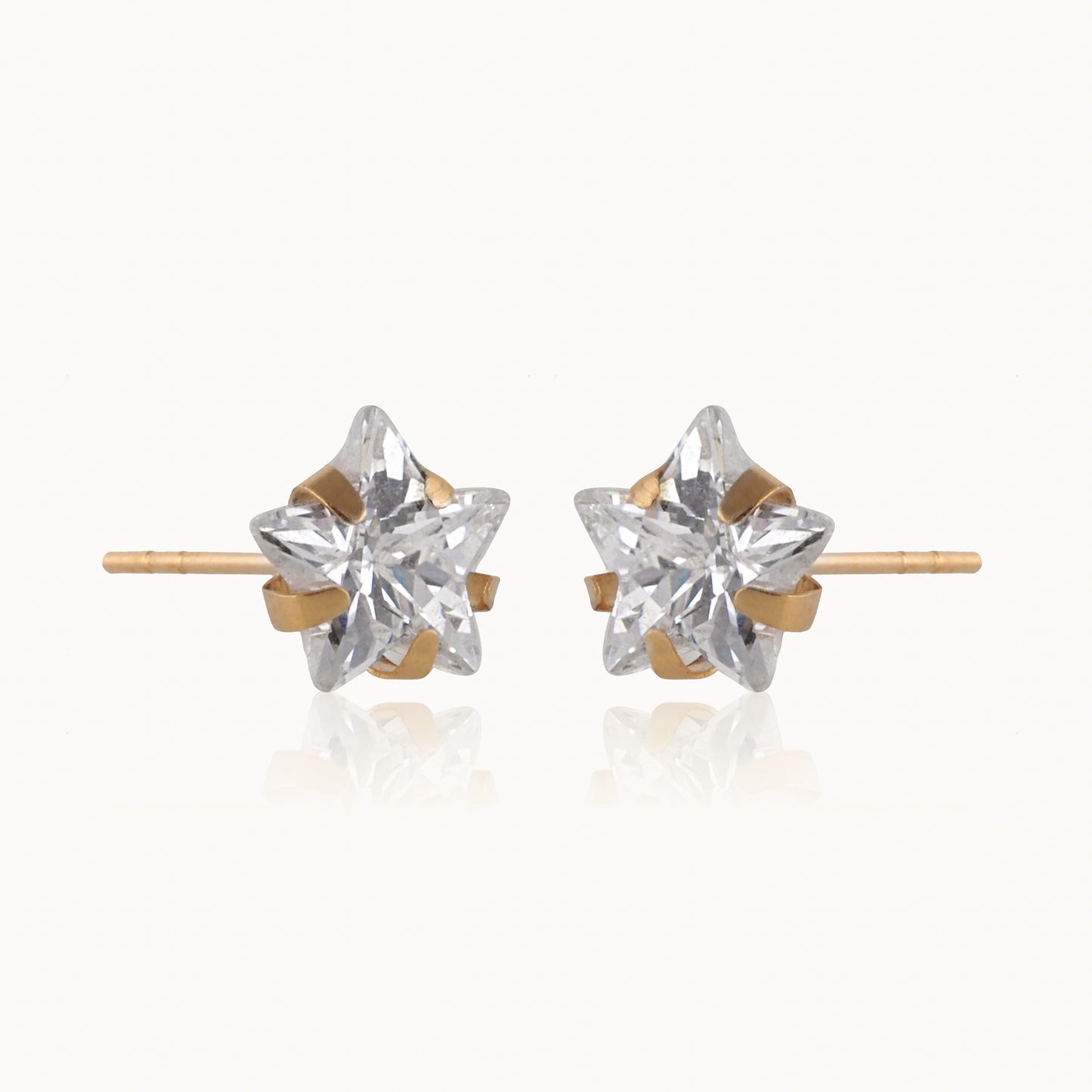 Swarovski Sparkle Star Earrings (10K Solid Gold)