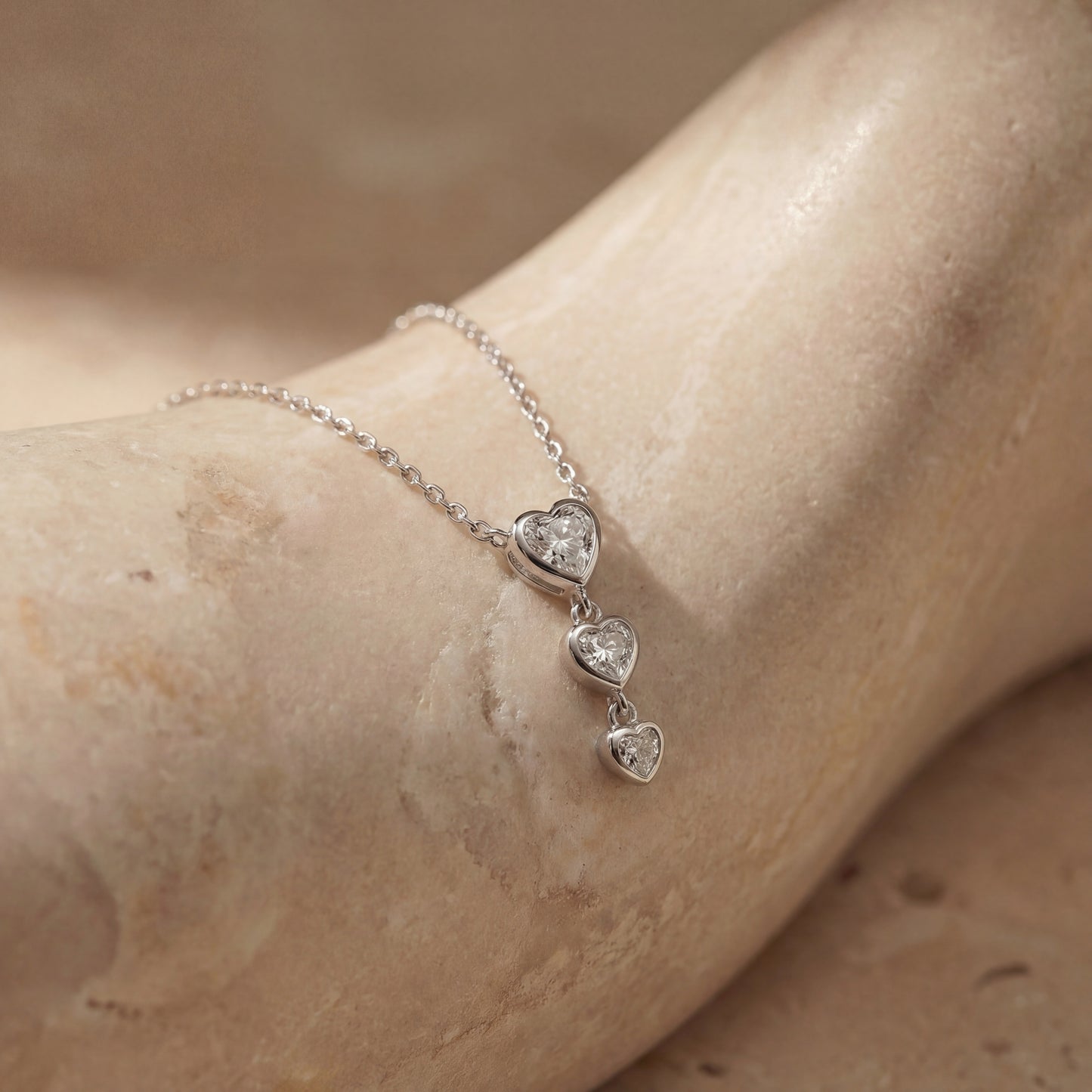 Diamond Glimmer Heart Necklace (Sterling Silver)