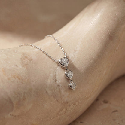 Diamond Glimmer Heart Necklace (Sterling Silver)