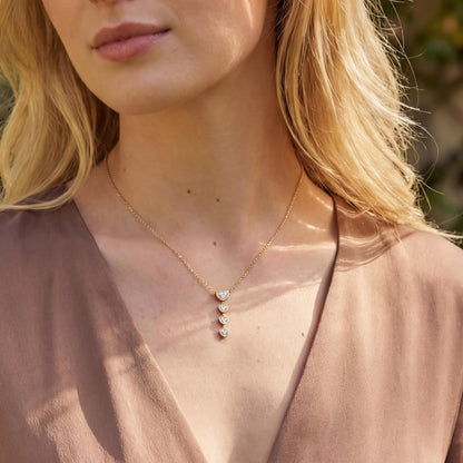 Diamond Glimmer Heart Necklace (14K Solid Gold)