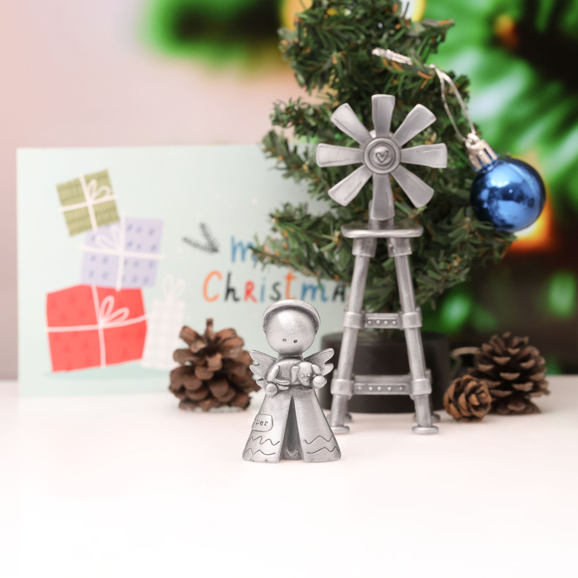 Personalized Safely Held Angel With Dog (Pewter) - Lisa Leonard Designs