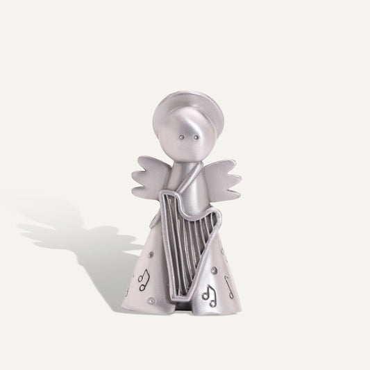 Angel with Harp Nativity Figurine (Pewter)
