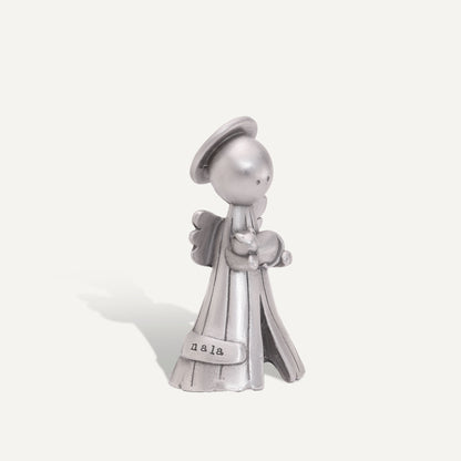 Personalized Safely Held Angel With Cat (Pewter)