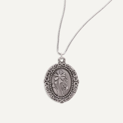 Vintage Cameo Necklace (Pewter)