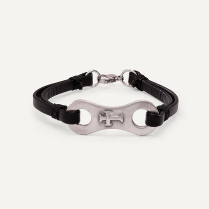 Linked Together Cross Bracelet (Black)
