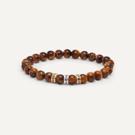 Tiger Eye Beaded Name Bracelet