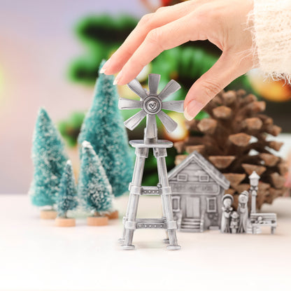 Working Windmill Winter Wonderland (Pewter)