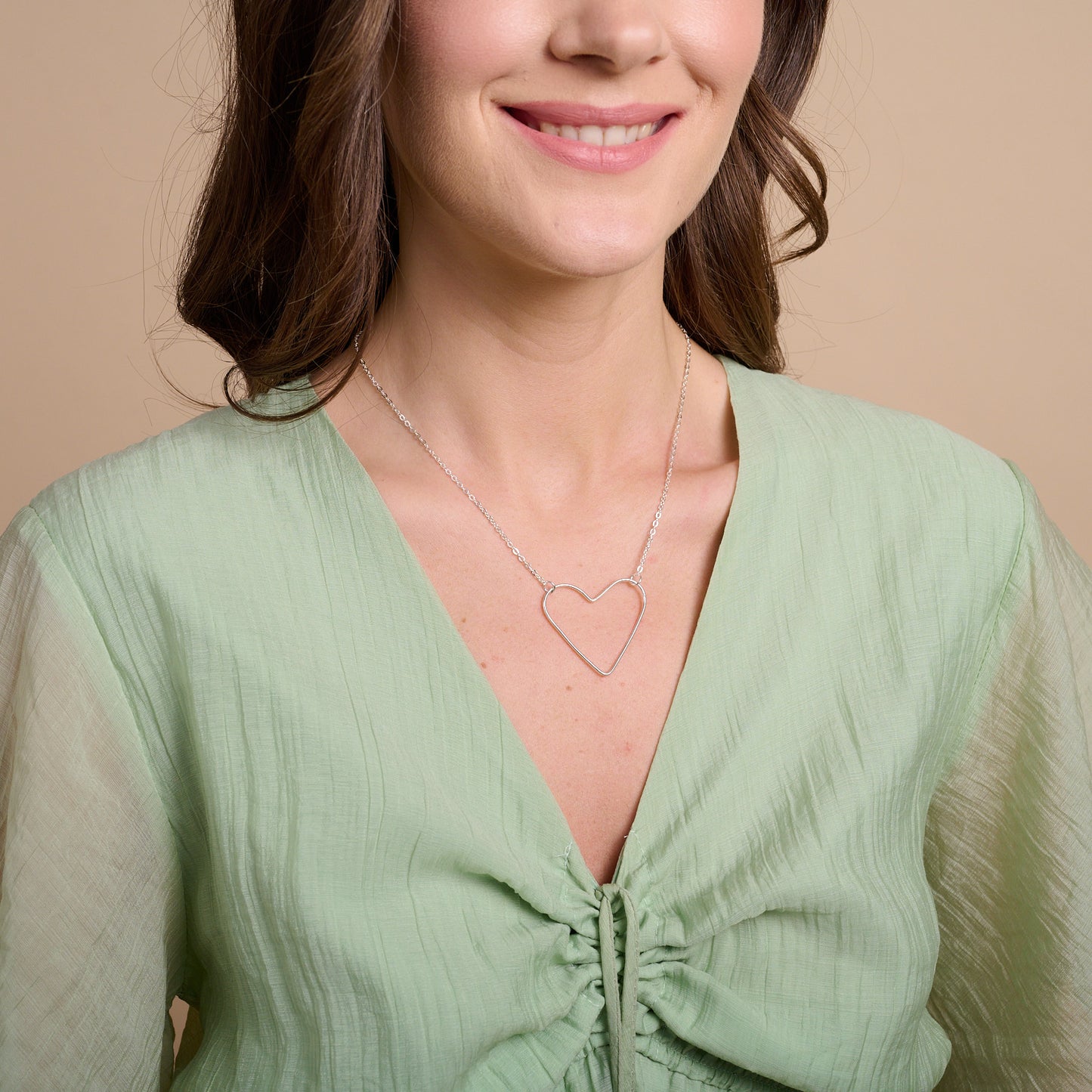 Petite Peaceful Heart Necklace (Sterling Silver)