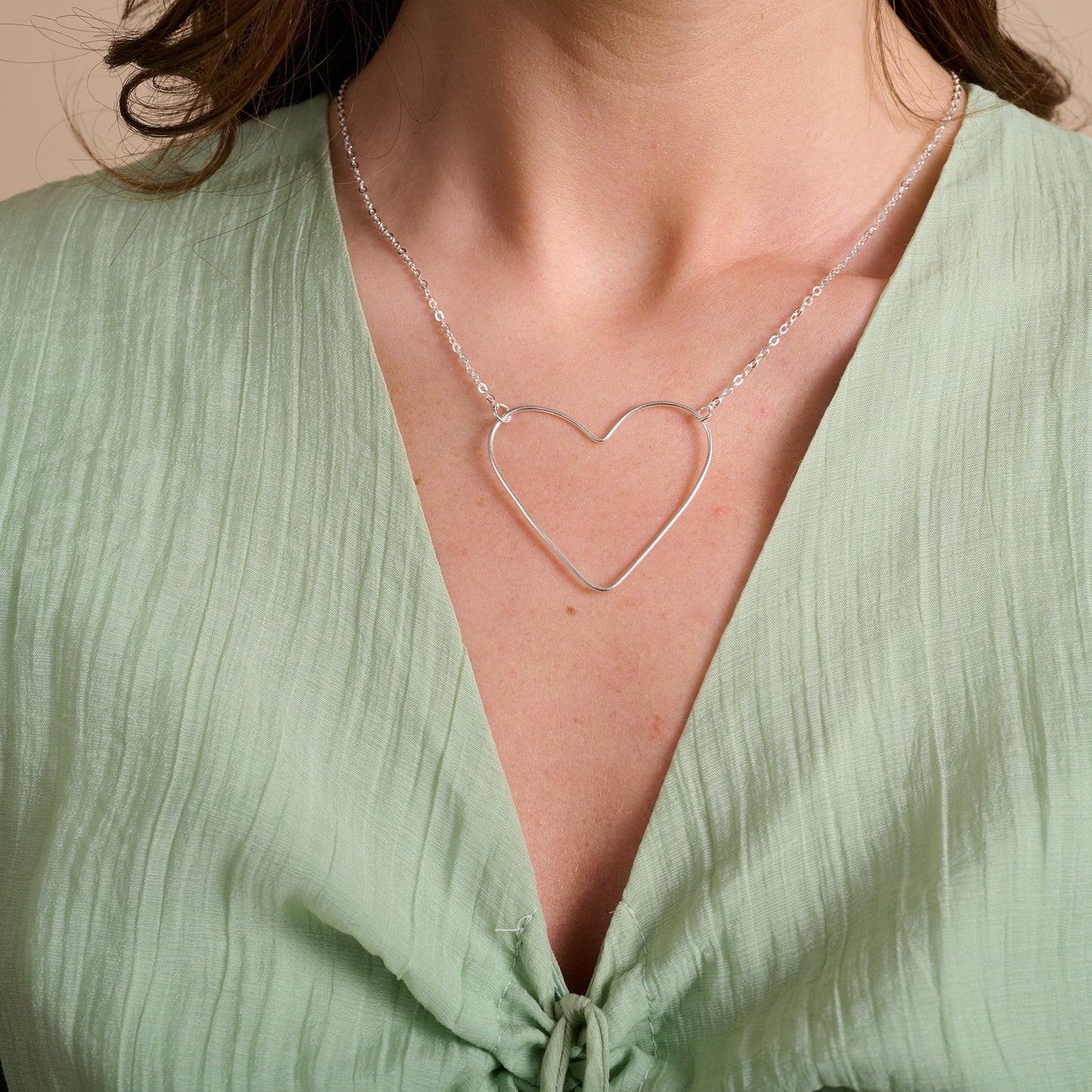 Peaceful Heart Necklace (Sterling Silver)