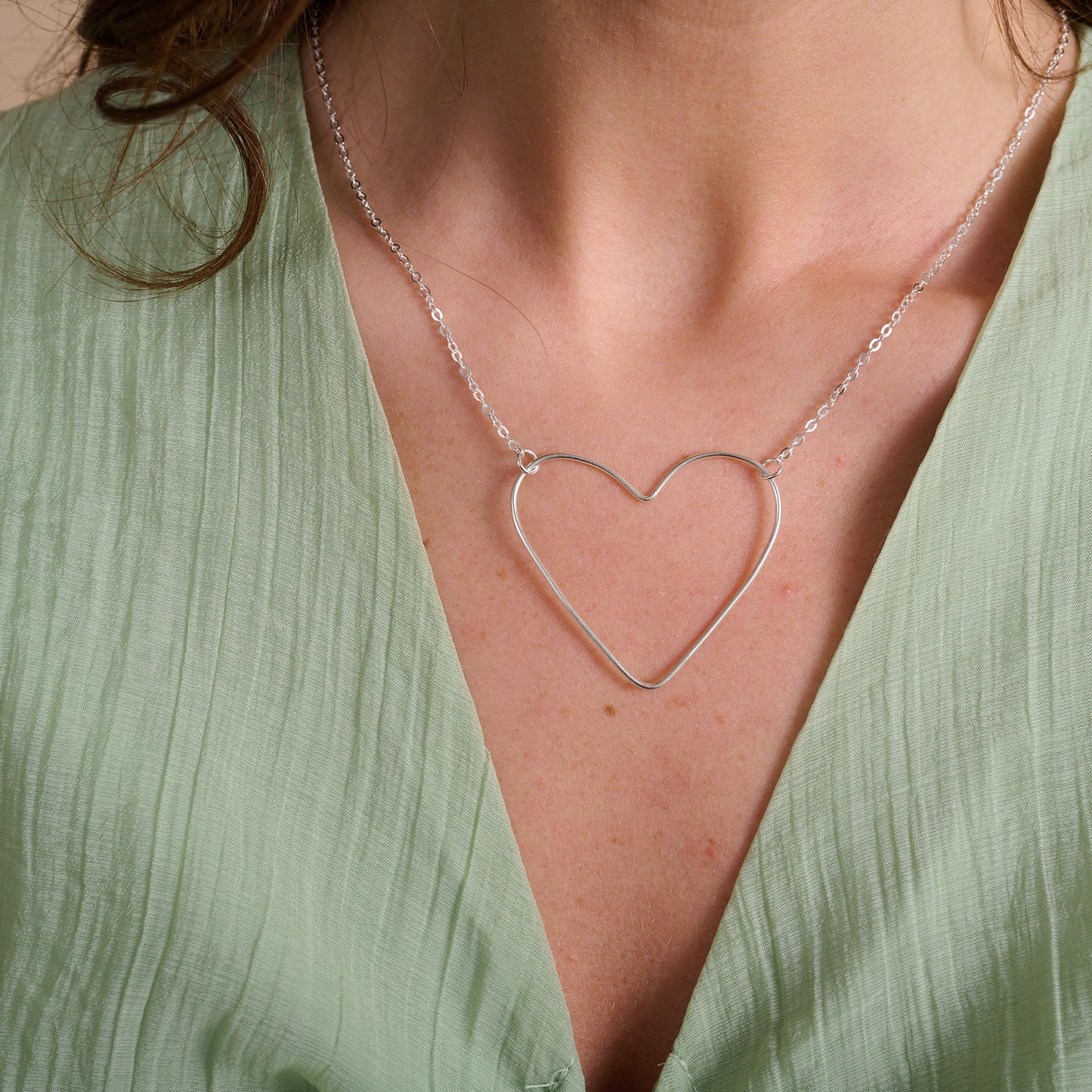 Peaceful Heart Necklace (Sterling Silver)
