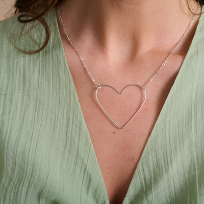 Peaceful Heart Necklace (Sterling Silver)