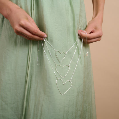 Petite Peaceful Heart Necklace (Sterling Silver)