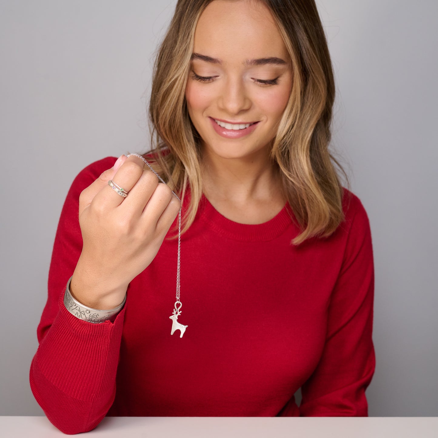 Winter Reindeer Necklace (Pewter)