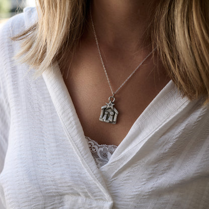 A Savior is Born Nativity Necklace (Pewter)