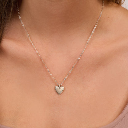 Scalloped Heart Necklace (Sterling Silver)