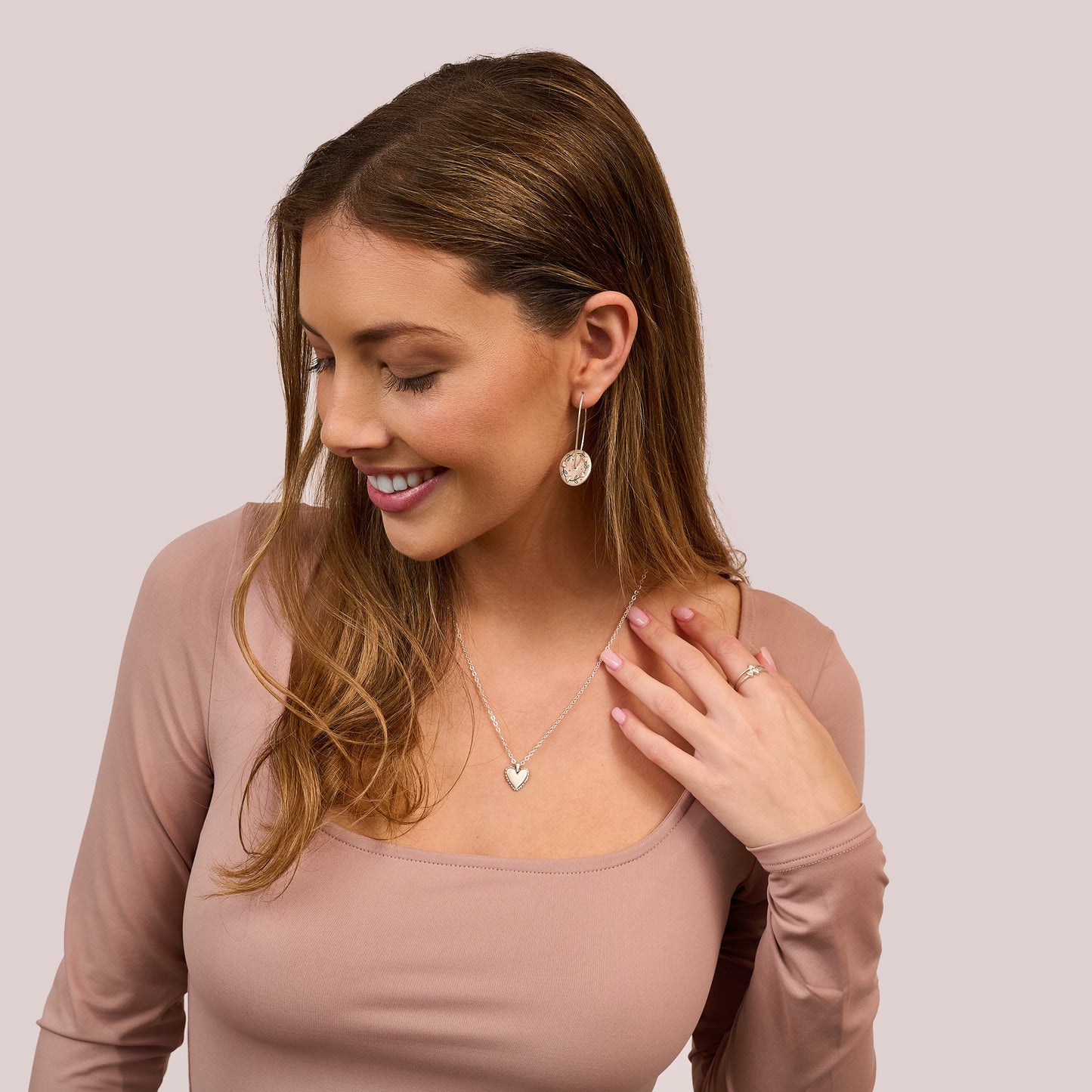 Scalloped Heart Necklace (Sterling Silver)