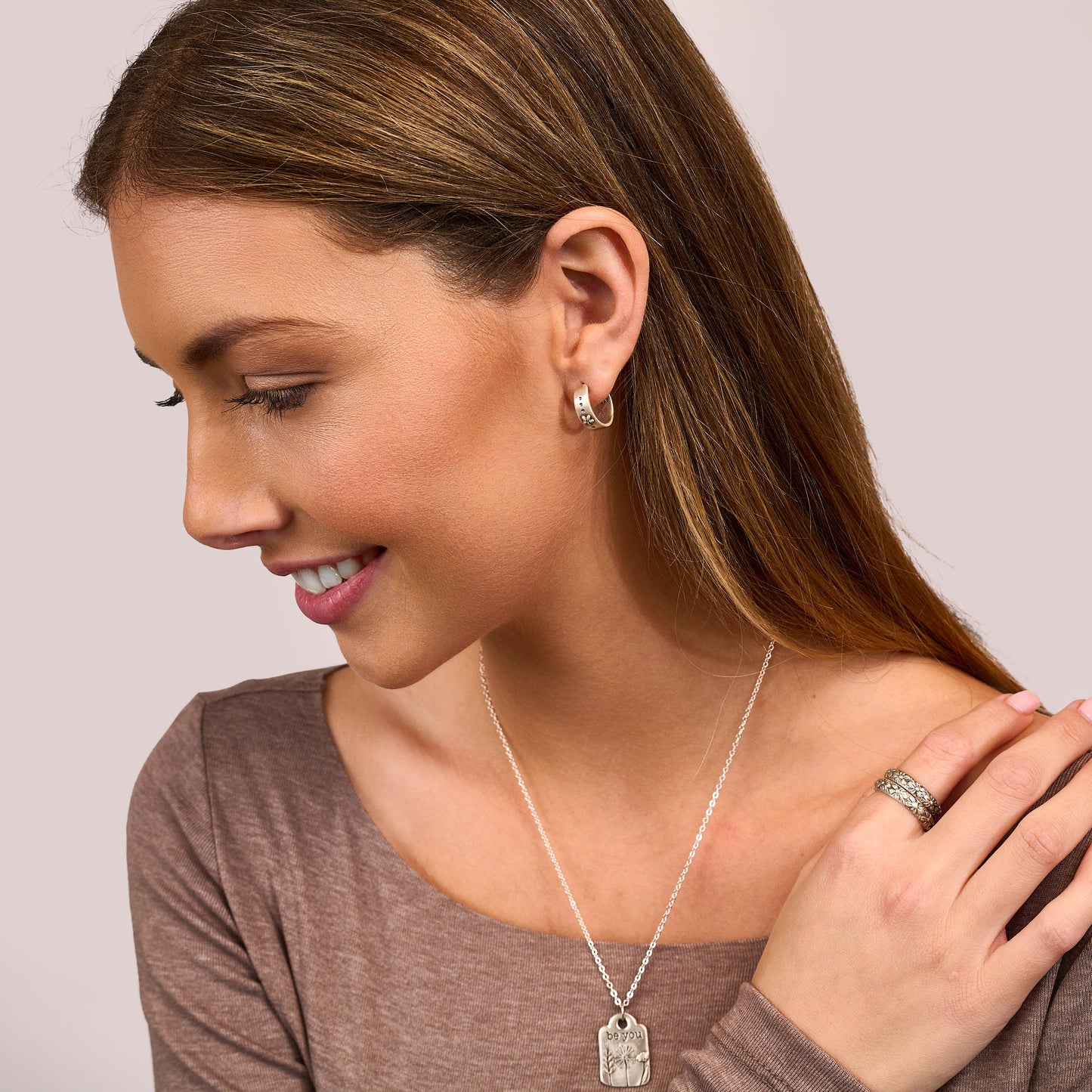 Spark Of Nature Classic Hoop Earrings (Sterling Silver)